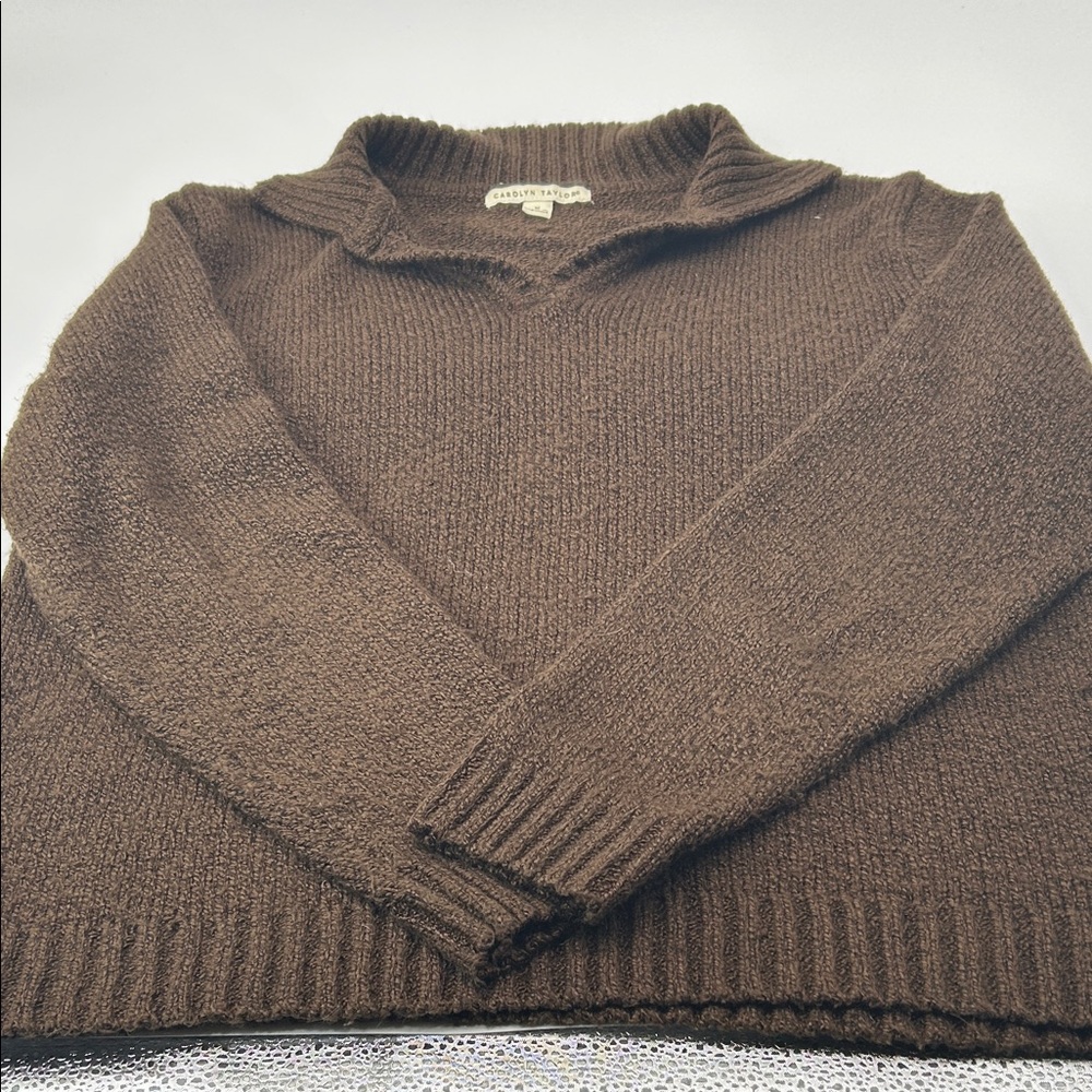 Carolyn Taylor women’s V-Neck Sweater - Rich Brown - Picture 16 of 16